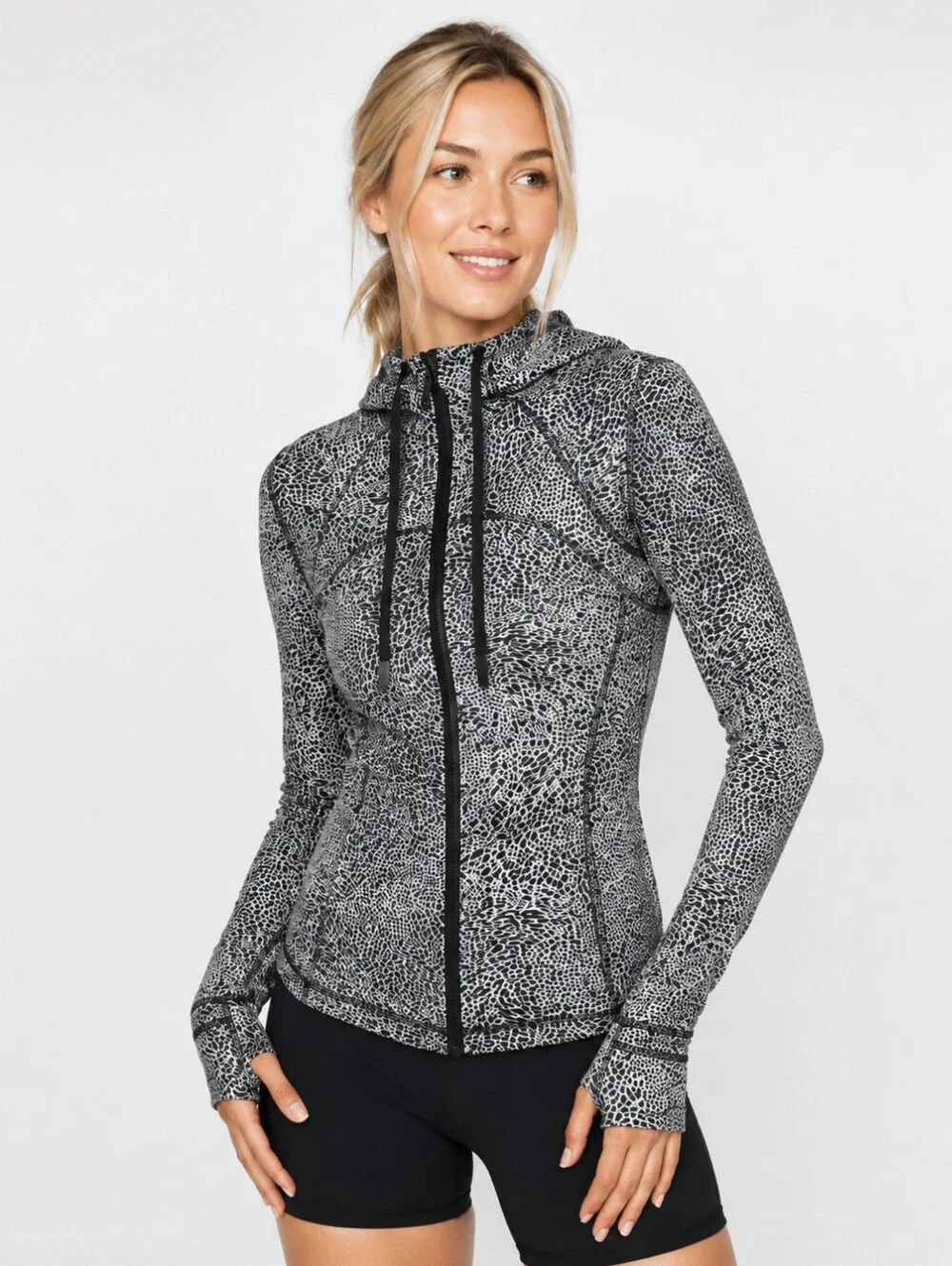 ❤️ LULULEMON DEFINE HOODED JACKET NULU IN POLAR SHIFT INVERSE ALPINE WHITE BLACK